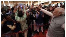 video of PM modi receives warm welcome from indian diaspora in dubai 