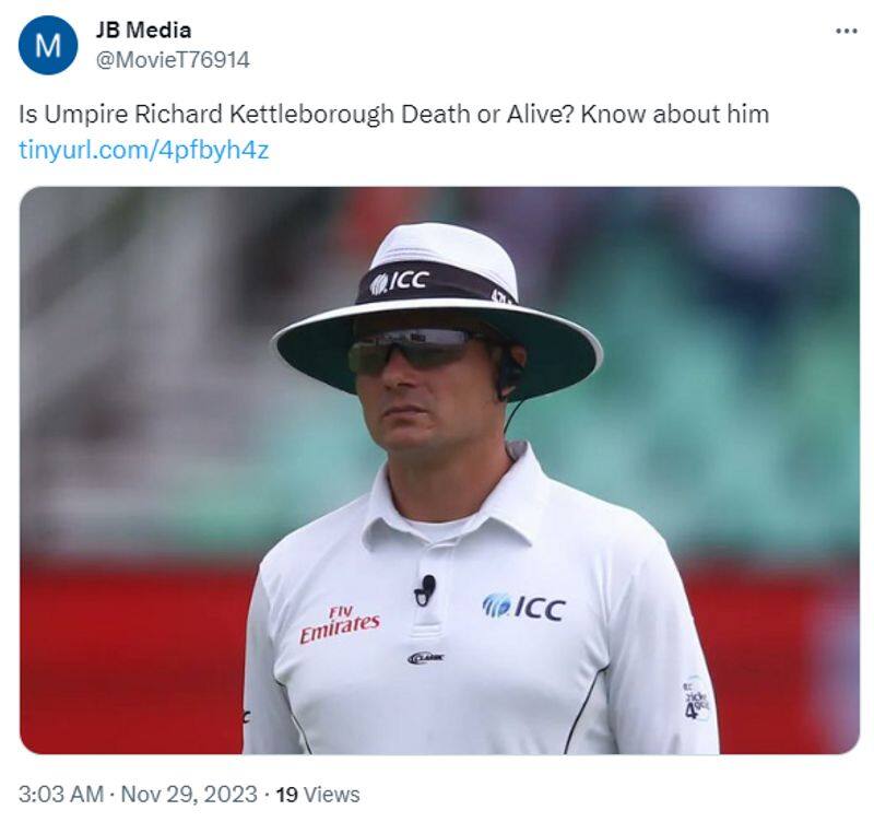cricket umpire Richard Kettleborough died in car accident news is fake here is the fact check jje 