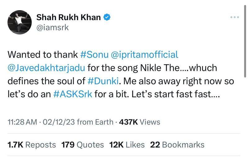 AskSrk Session: Shah Rukh Khan talks about his movie Dunki, parents, favourite Punjabi dish and more  RBA