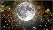 Museum of the Moon installation art by Luke Jerram today at Thiruvananthapuram global science festival afe