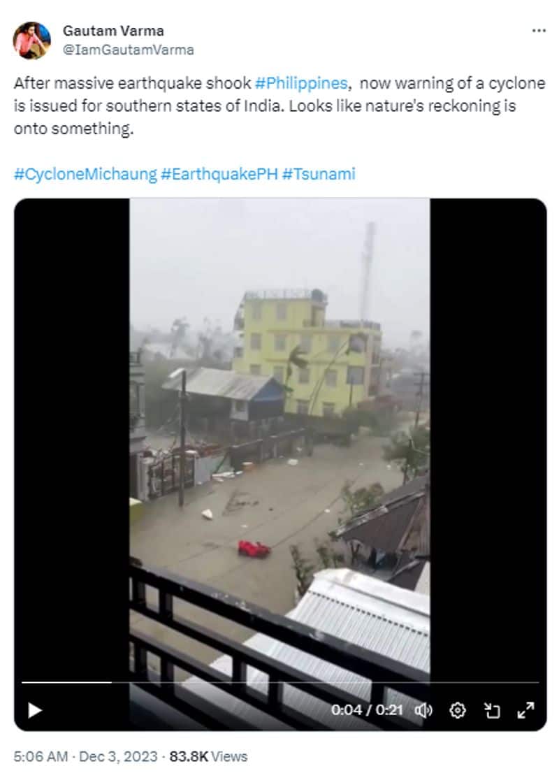 Cyclone Michaung  in Chennai here is the truth of viral video fact check
