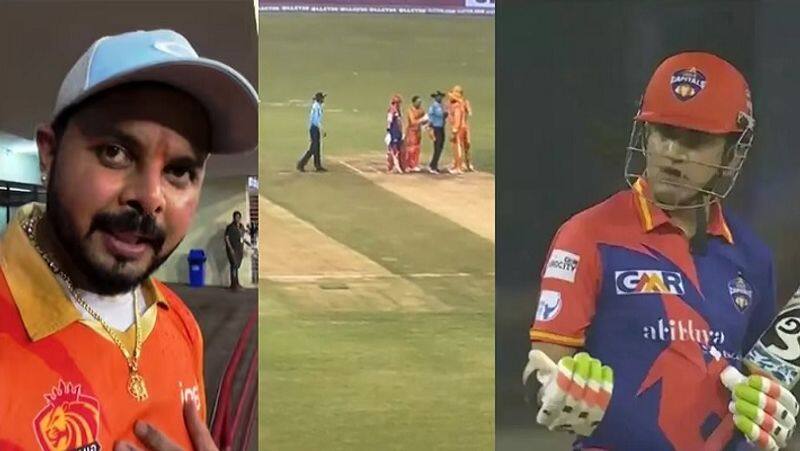 legends league cricket gautam gambhir sreesanth fight video goes viral on social media zrua