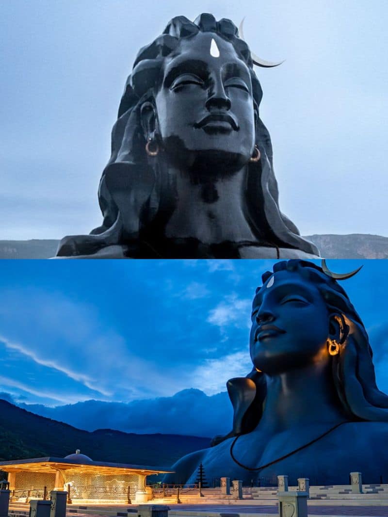 Lord Shiva Vector Hd Images, Adiyogi Lord Shiva Vector Art Illustration  With Calligraphy And Mountain Sky, Lord Shiva Statue, Adiyogi Statue, Lord  Shankar Statue Illustration PNG Image For Free Download