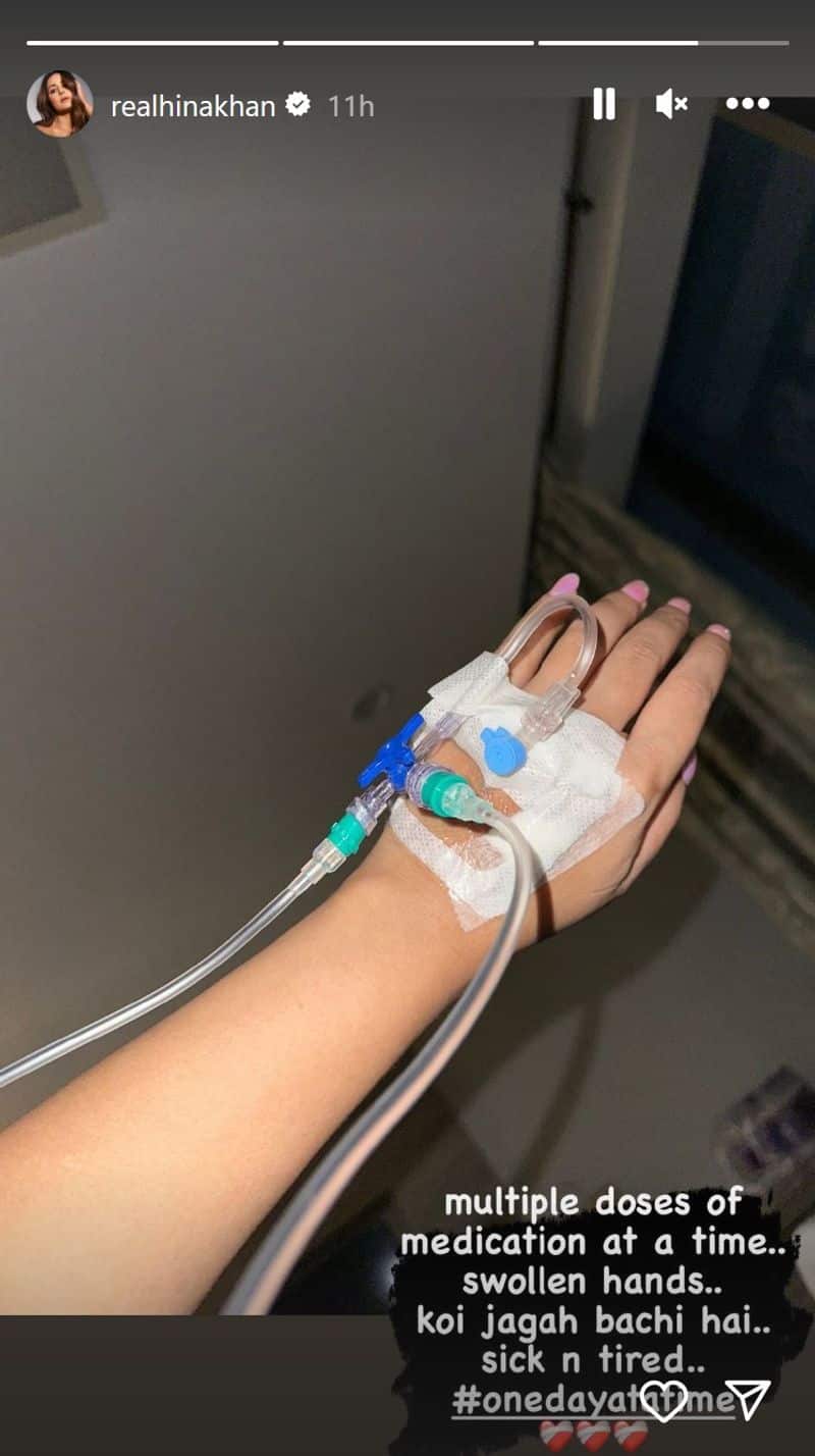 Sick and tired...': Hina Khan shares picture of swollen hand SHG