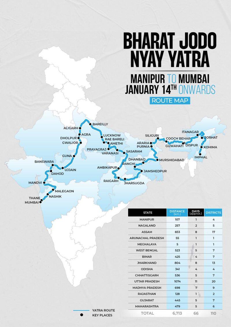 India Congress organized another Bharat jodo Nyay Yatra From Manipur to Maharashtra sat
