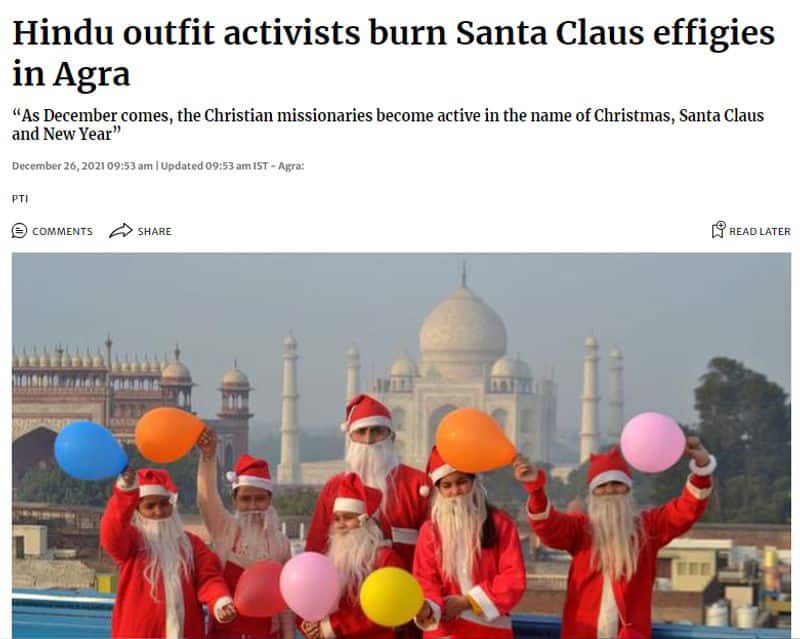 fact check video of burning Santa Claus effigy circulating with false claim