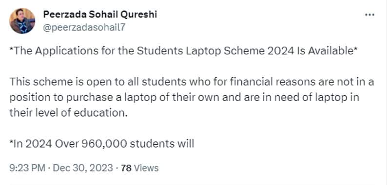 A Message with a link is circulating on social media claiming to offer free laptops to students here is the truth fact check jje 