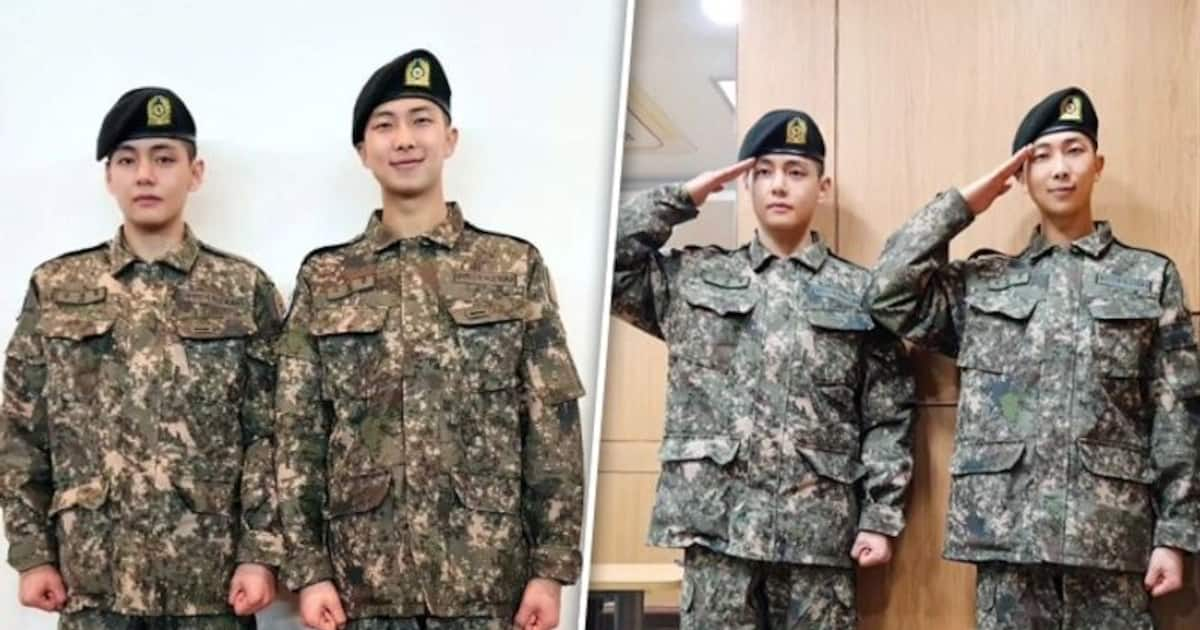 BTS: RM, V Share FIRST Pictures After Enlistment, Pose In Military ...