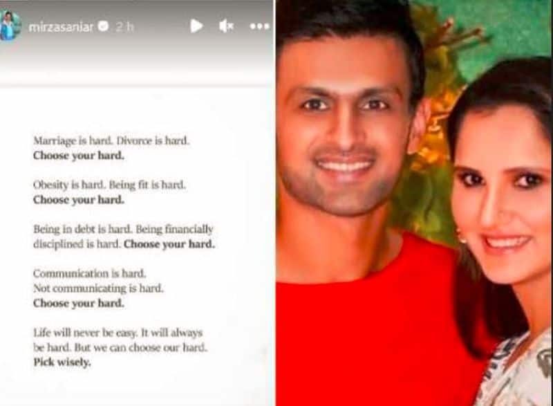 Amid divorce rumours Indian Tennis Star Sania Mirza shares cryptic post it says Divorce Hard Marriage is Hard akb