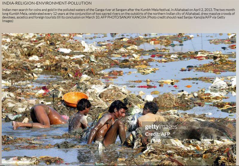 old images of the polluted Ganga river being falsely shared as from Lakshadweep Island fact check