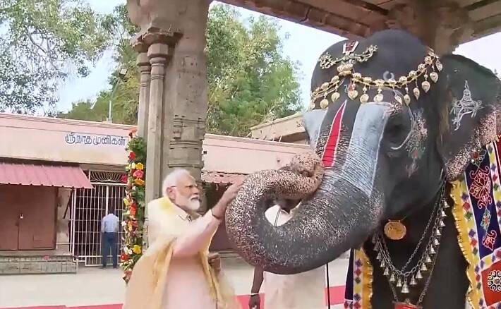 PM Modi in Tamil Nadu, offers prayers at Srirangam temple lns