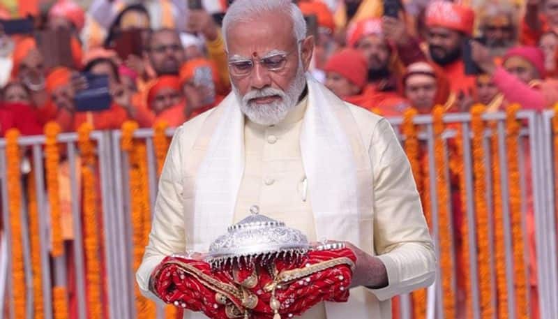 Ram Mandir inauguration: PM Modi entered sanctum sanctorum with offerings (SEE PHOTOS)