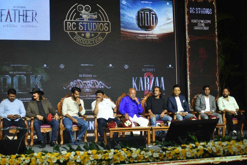 Chief Minister Siddaramaiah launches Kabzaa fame movie director r chandru rc studios srb