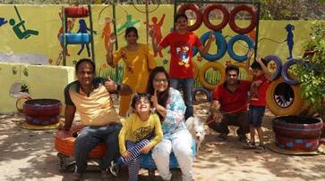 Gujarat woman anuya trivedi make play station for poor children with old tyre zkamn