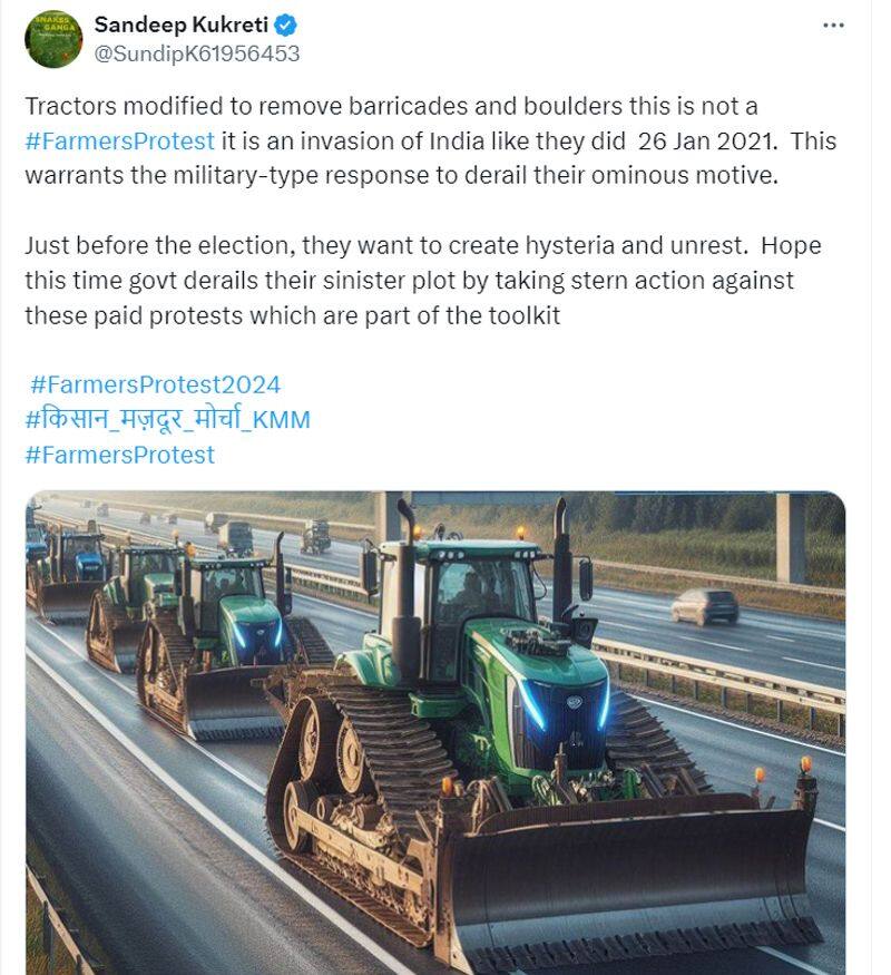 Farmers Protest 2024 modified tractors to remove barricades here is the fact of photo fact check jje 
