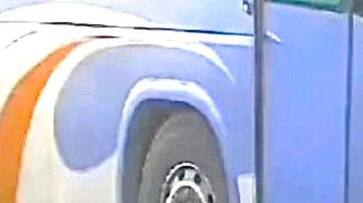 Viral Video: Shocking CCTV footage reveals bus driver tragic death in tyre blast (WATCH)