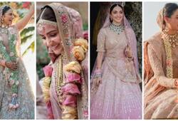 kiara advani parineeti chopra wedding lehenga photos Pastel colour lehenga for bride with price kxa 