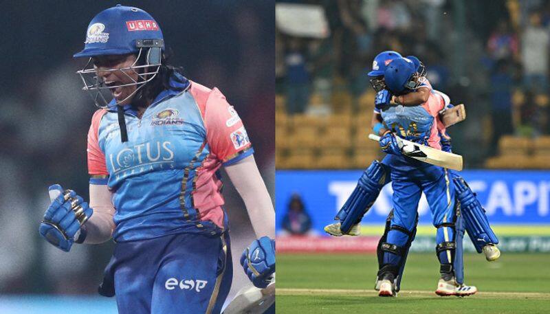 watch 5 runs needed of the last ball s sajana wins the match for mumbai indians women with huge six in wpl 2024