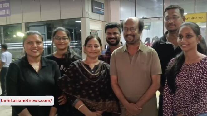 Rajinikanth take selfie with fans on the way to vettaiyan movie shooting gan