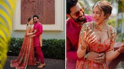 rakul preet singh wedding mehendi photo out with pink colour lehenga stunning look xbw
