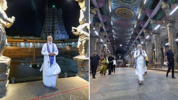 Prime Minister Modi Darshan at Madurai Meenakshi Amman Temple today-rag