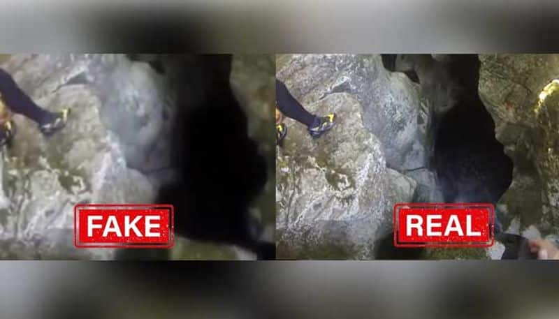 Fact Check Viral videos shows a man falls into a deep hole like Guna Cave here is the fact