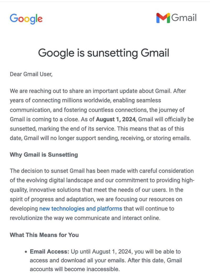 Google is sunsetting Gmail service on August 01 2024 here is the fact jje