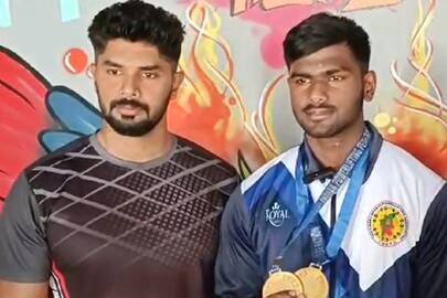Tirupur school student Aditya scored gold medals in bench press and dead lift ans
