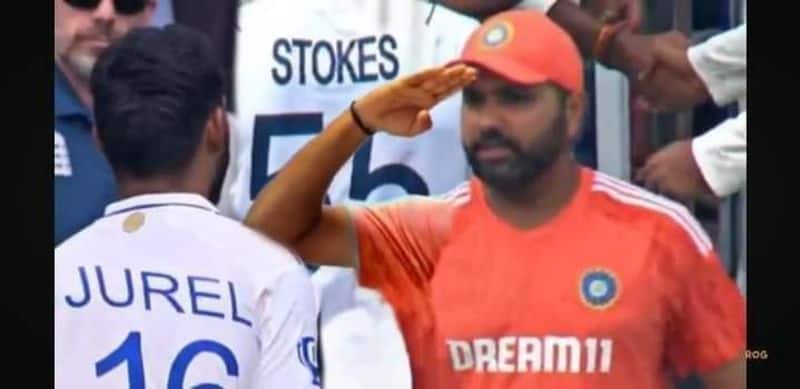Rohit Sharma gave salute to Dhruv Jurel after Indian won series against England photo is fake jje