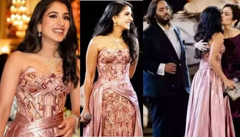 Radhika Merchant dazzles in rose gold Versace gown on day 1 of pre wedding