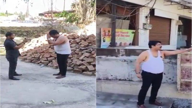 Viral Video Former BJP Corporator Arvind Shetty Removes Clothes in Protest Watch Video nti