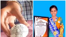 A government school student in Virudhunagar who drew the 7 Wonders in a chicken egg and made it to the Kalam World Book of Records vel