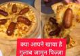 viral video of gulab jamun pizza zkamn