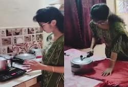 A unique video of women ironing clothes with a pressure cooker is going viral [Watch] nti