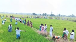 more than 250 people protest against parandur airport in ekanapuram village in kanchipuram district vel