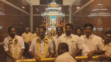 former cm o panneerselvam did special prayer at palani murugan temple in dindugul vel