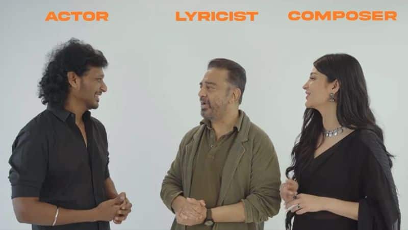 kamalhaasan introduce Lokesh Kanagaraj as hero in Shruti Haasan's Inimel Album song gan
