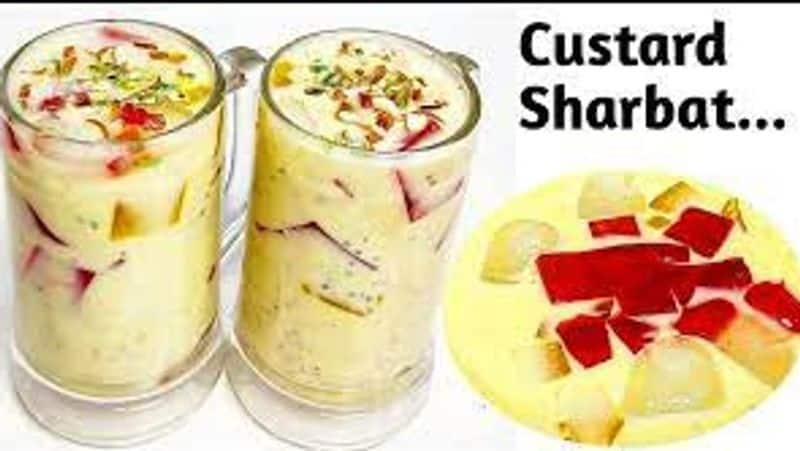 Summer Drinks Custard sharbat recipe for holi 2024 and ramadana eid kxa 