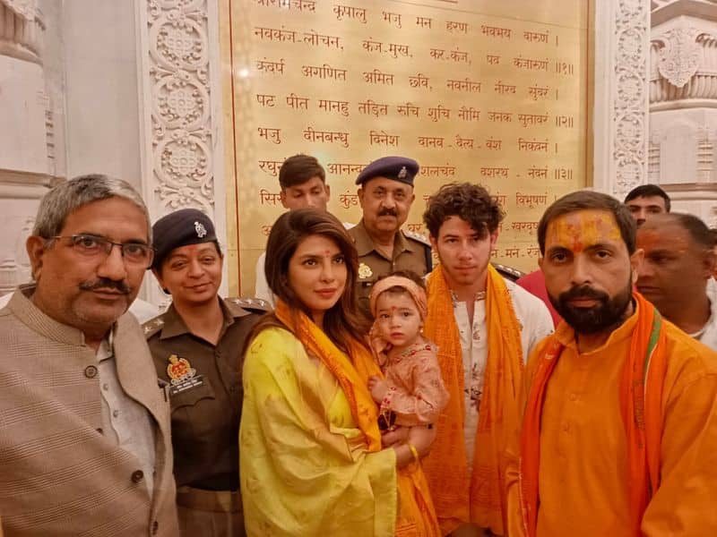 Priyanka Chopra, Nick Jonas visit Ram Mandir along with their daughter Malti amid chants of 'Jai Shree Ram' ATG