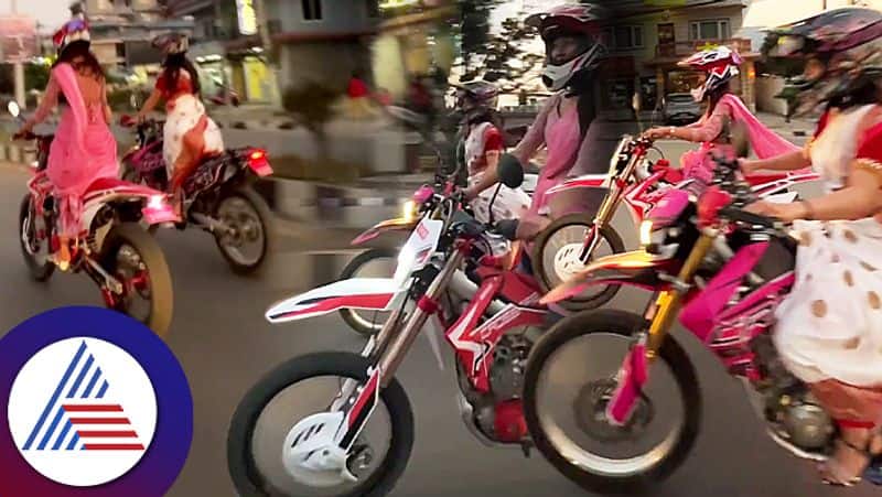 Womens in saree ride Dirt bike on public roads with stunt Nepal Video Goes viral ckm