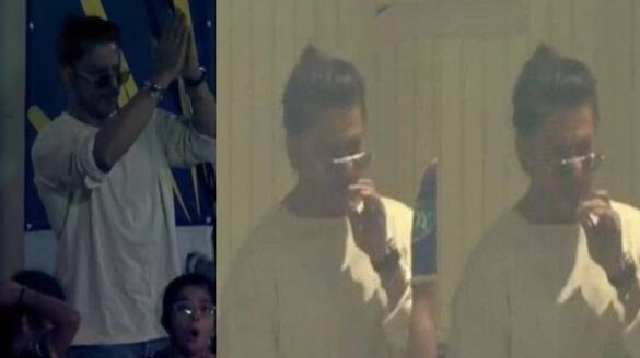 Shah Rukh Khan doing Smoking during KKR vs SRH 3rd Match of IPL 2024 at Eden Gardens, Kolkata rsk