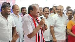 AIADMK Karur Parliamentary Constituency candidate Thangavel fulfilled the demand by speaking in Hindi-rag