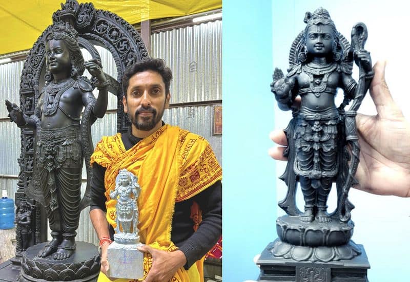 Renowned sculptor Arun Yogiraj shapes another Balarama idol during free time in Ayodhya; shares picture