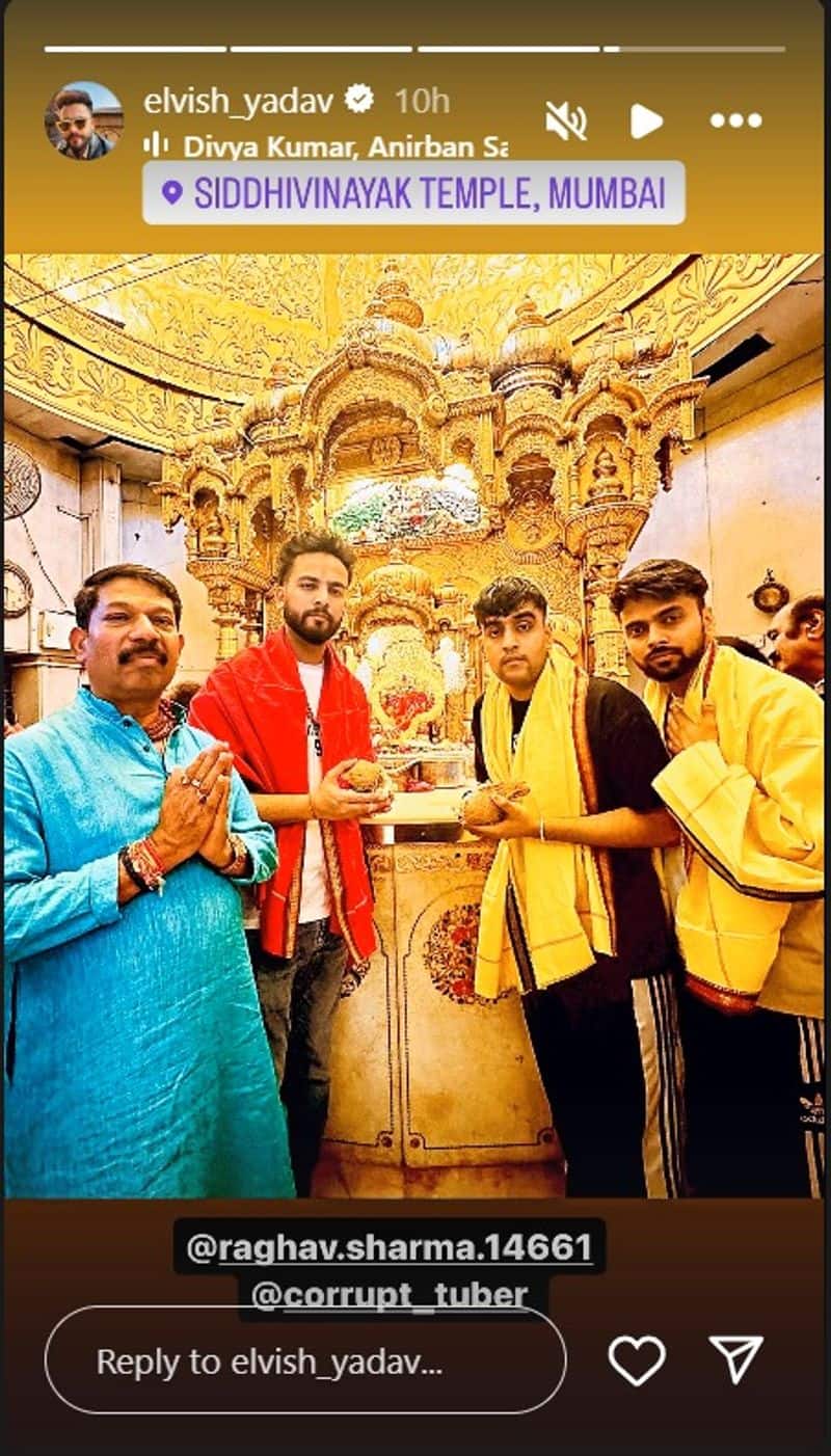 Elvish Yadav seeks blessings at Mumbai's Siddhivinayak Temple days after getting bail, shares picture RKK