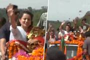 BJP Kangana Ranaut holds roadshow in Mandi amid 'Jai Shri Ram' chants; says development main agenda (WATCH) snt