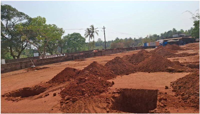 Temple administration dig pits in ground to stop youths playing cricket in Kanhangad