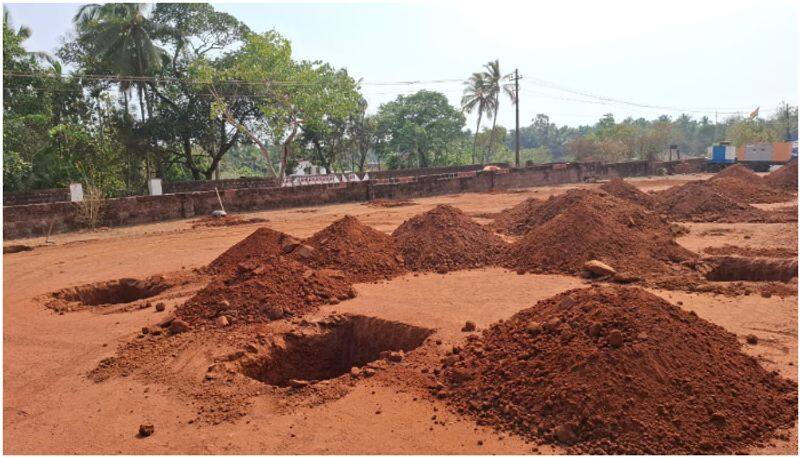 Temple administration dig pits in ground to stop youths playing cricket in Kanhangad