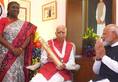Glorious moment in BJP President Draupadi Murmu honored Lal Krishna Advani with Bharat Ratna at home PM Modi was also present XSMN