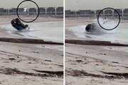 speeding car flips multiple times on kuwait beach viral video joy