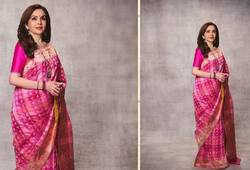 nita ambani flaunts  rose coloured  indiani gulaabi banarasi saree mulberry silk took 40-days to make xbw